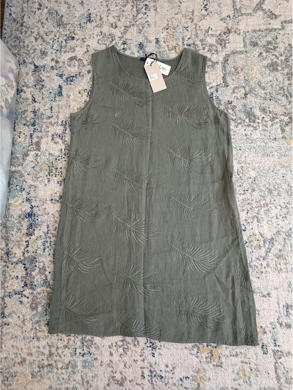 NWT 100 Linen Lungolinarno Purolino Embroidered Dress - Picture 7 of 8